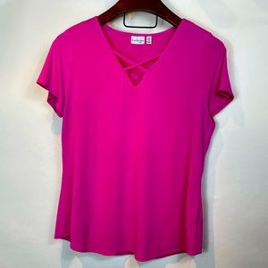 Women's Kim Rogers pink top, Sz XL Petite